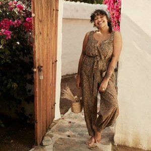 Doen Eliza Playsuit Dress Floral Printed One-Piece Pocket Jumpsuit S